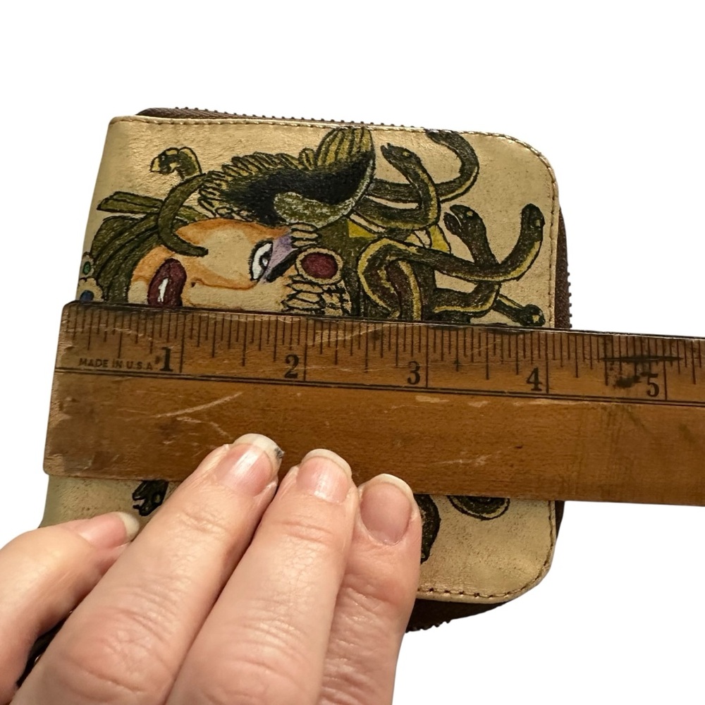 Prison Art Leather Wallet Medusa Bi-Fold Zippered Wallet - Flaw - Picture 12 of 12